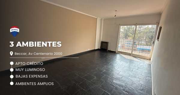 3-Room Apartment for Sale in Beccar, Credit Available