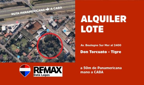 ALQUILER LOTE en Don Torcuato a 50 m Panamericana