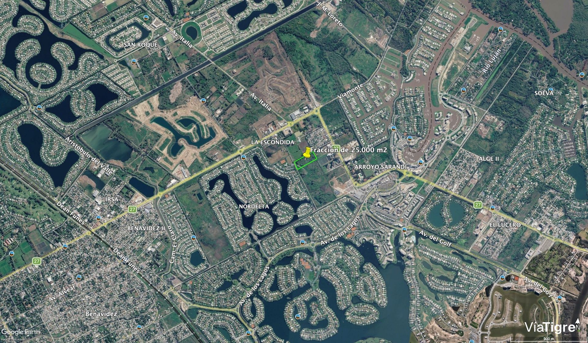 Fracción de 25.067 m² en zona Nordelta – Tigre